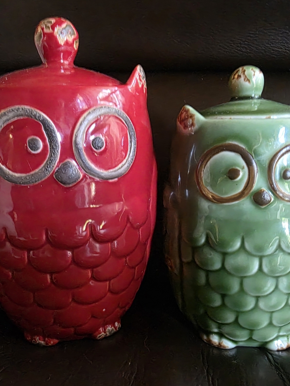 Ceramic Owl Canister Set Of 3
